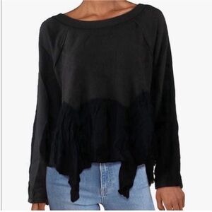 Free People Ruffle Top Free People Black Top Free People Black Shirt